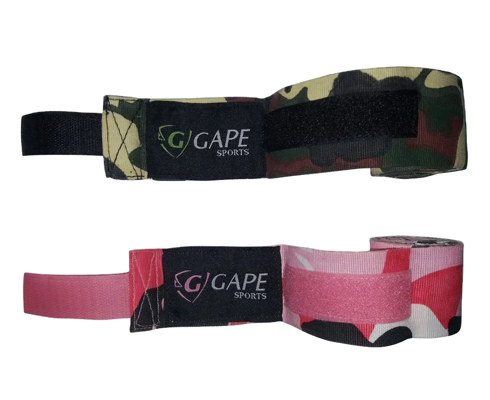 Wholesale Oem Custom Logo Boxing Hand Wraps Cotton Elastic Camo Print boxing Training Bandage Protection