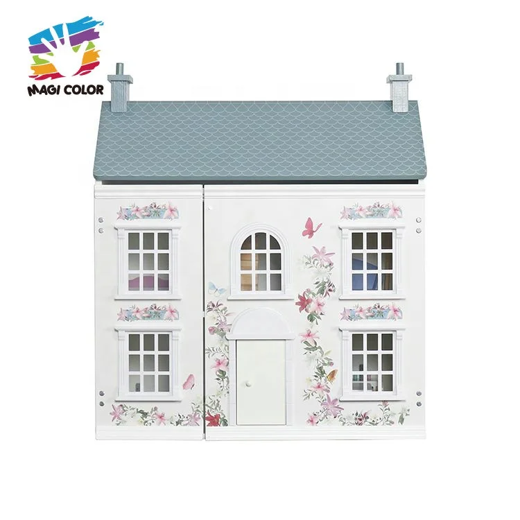 Hot Selling Kids Miniature Modern Wooden Dollhouse With Furnitures W06A535