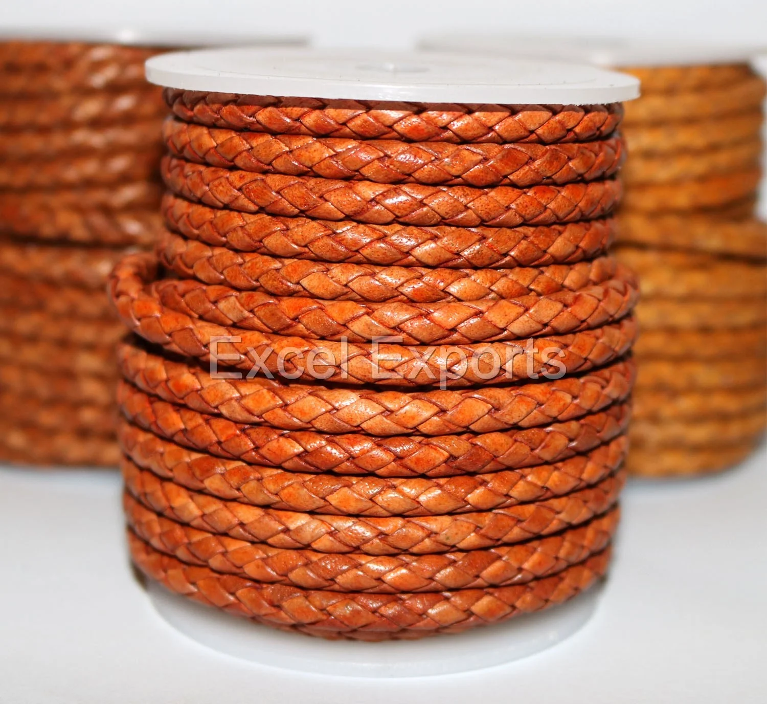 manufacture hot sale 5mm 6mm 8mm Braided leather cord Bolo Round Lace Brown Black Thong leather cord for jewelry making