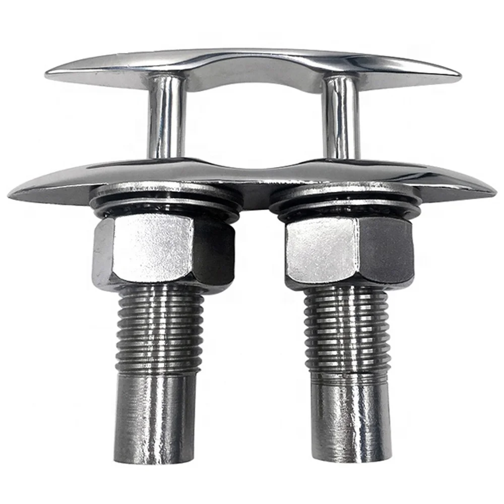 Folding Boat Cleat Polished 316 Stainless Steel Flush Mount Cleats Bollard Marine Hardware