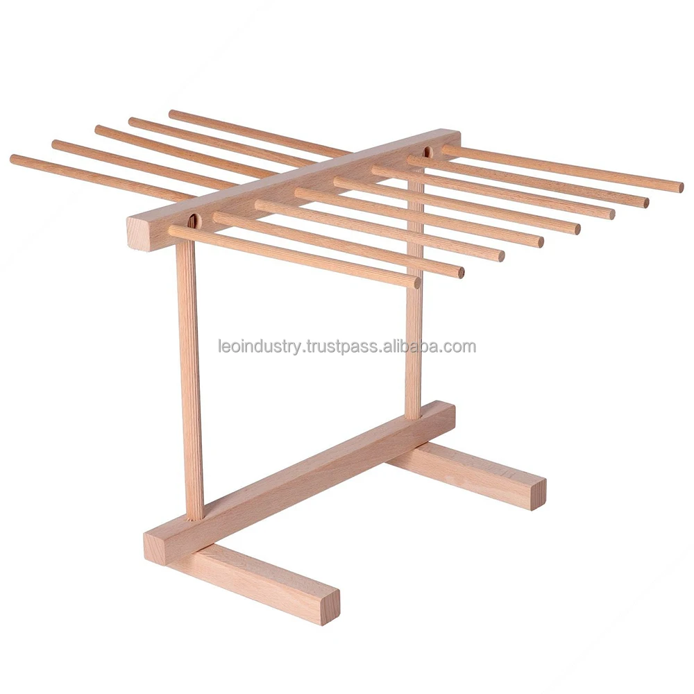 
Beech Wood Fresh Pasta Drying Rack. With Foldable Single Rack 
