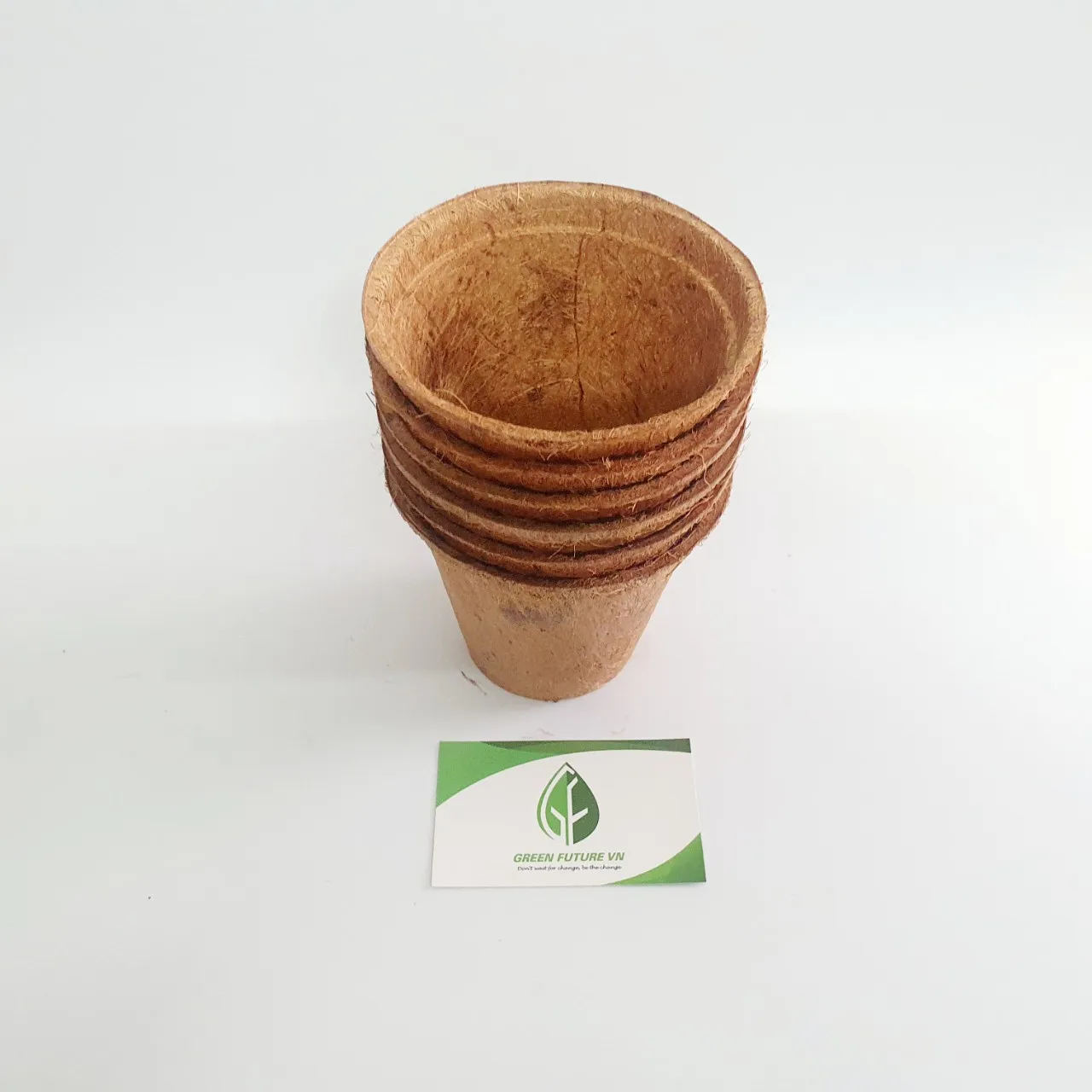 Biodegradable coconut coir fibre pots cheapest Vietnam factory price  sustainable coco flower planters