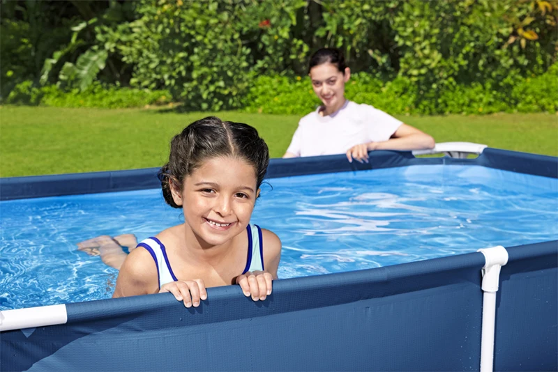 Bestway сталь Pro 56401 Piscina синий прямоугольный наземный бассейн сад ПВХ
