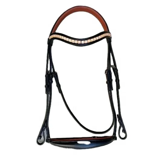 Bridle Supper Quality Adams-Tack Tan Padded Drop Nose band Horse Bridle With Square Shape Crystal Wholesale