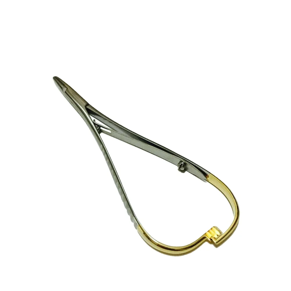 Orthodontic Dental Instruments Mathieu Plier and Golden Stainless Steel Needle Holder Manual Power Source