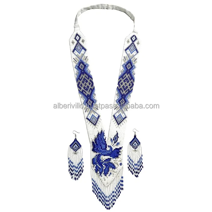 New Style Bohemian Beach Ethnic Style Colored Small Daisy Fashion Color Glass Seed New Design  Bead Necklace with Earring