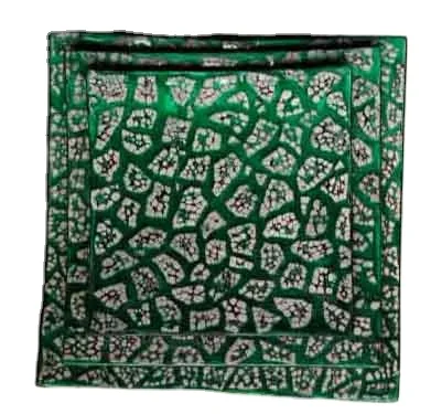 
Set of 3 square lacquer plate with egg-cell finishing, handmade products of Vietnam, suitable for homedecor tableware, houseware 