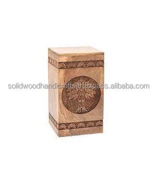 Hand Carved Wooden Urn Box For Adult Ashes Wood Cremation Urns For Male and Female Decorative Urns Funeral Urns At Low Price