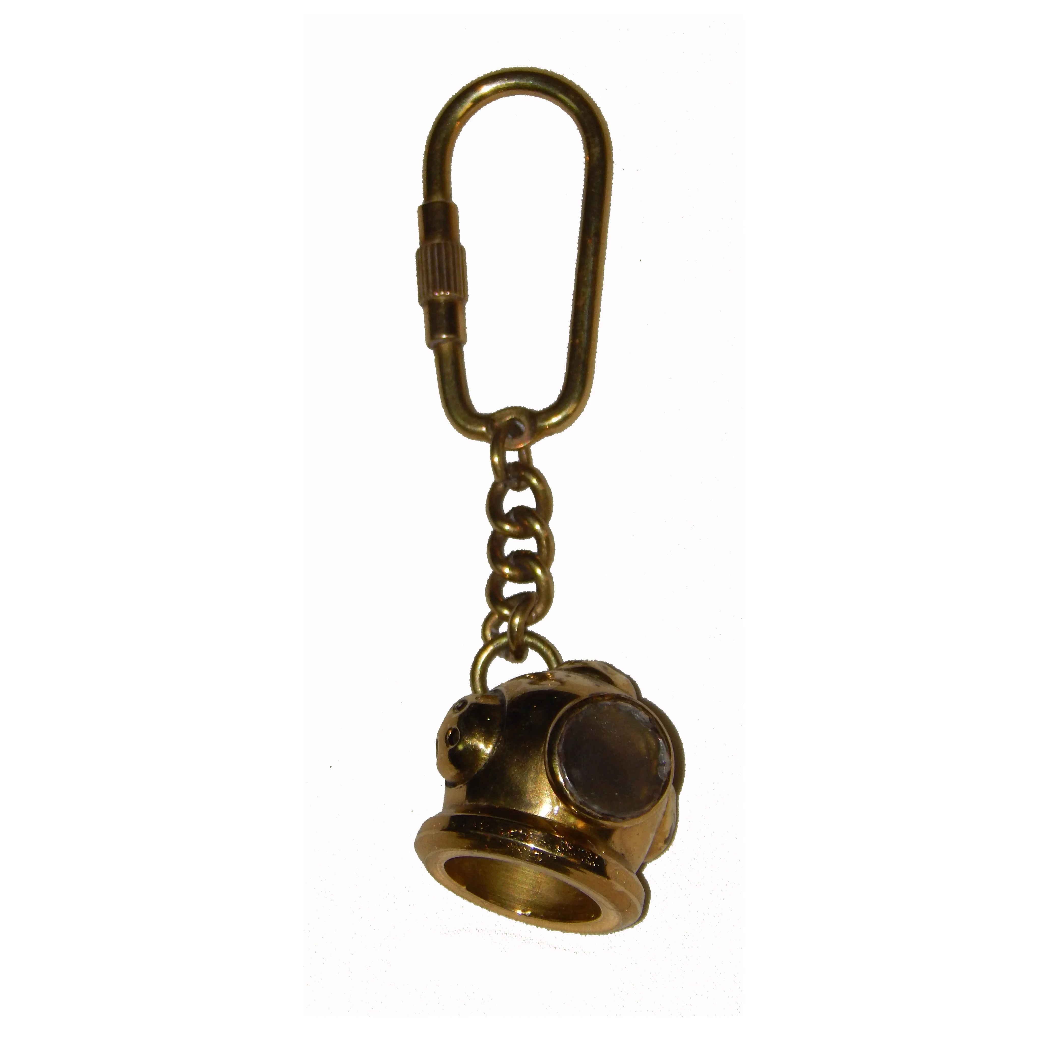 Top Selling solid brass wholesale standard keyring high quality keyring brass nautical helmet design keyring with chain