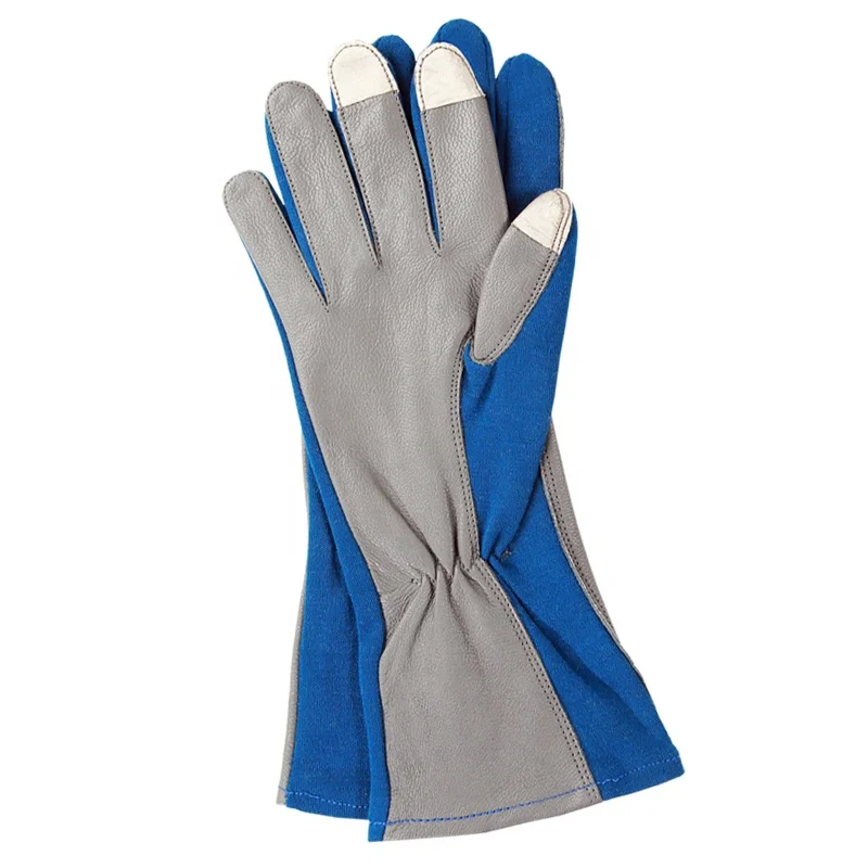 100% Genuine Goatskin Leather Tactical Fireproof Aviation Gloves Flyer Flight Officer Gloves Black