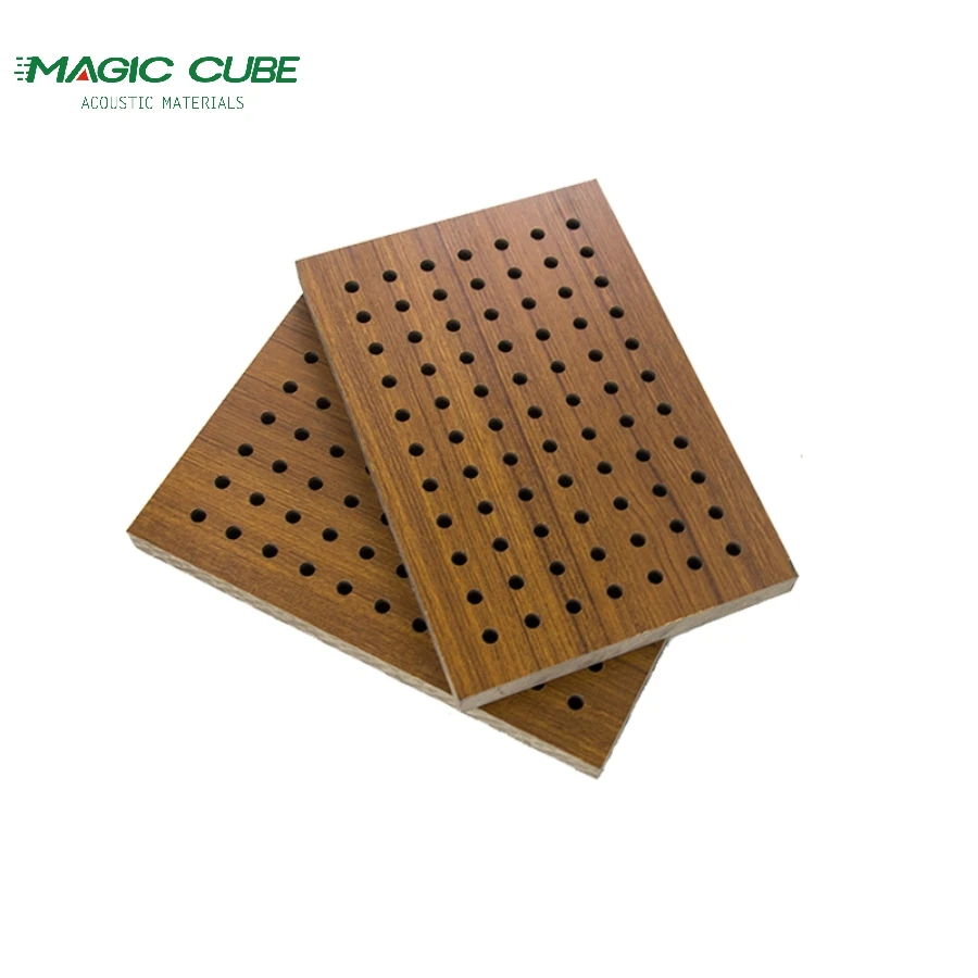 Noise Reduction MDF Board sound absorption wooden perforated board soundproof for wall and ceiling