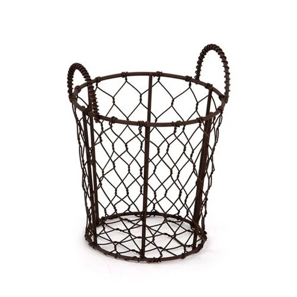 Metal Wire Baskets For Storage Metal Wire Mesh Basket Wholesale Customized Durable Round Fruit & Vegetable