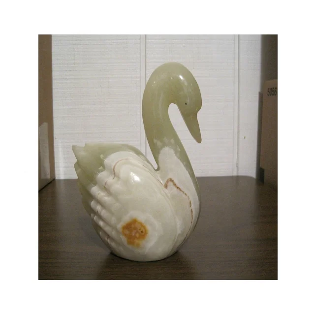 High Quality White Swan Onyx Marble Figurine In Bulk