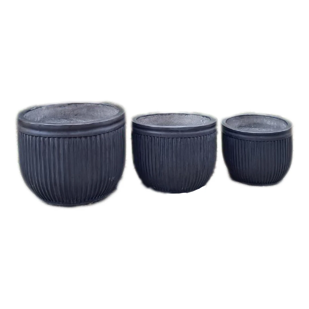 Set of 3 Large Outdoor Concrete Succulent Planter Elegant Flower Pots & Planters for Garden Decor