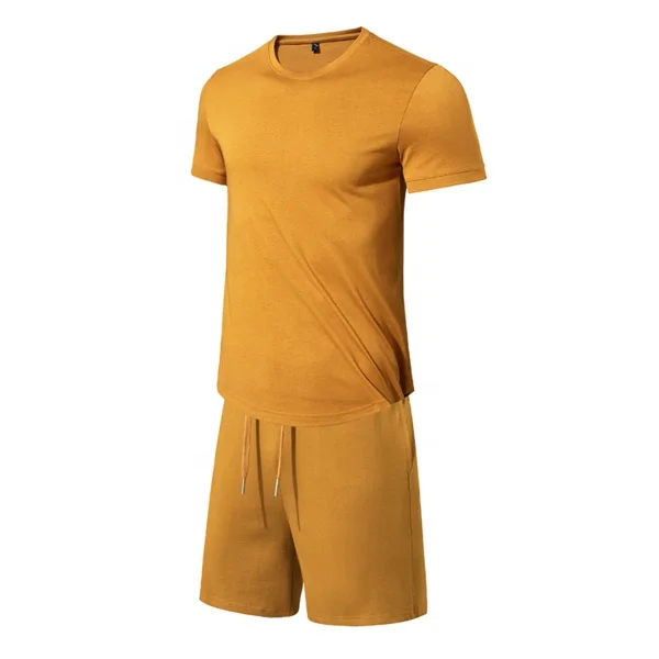 factory direct wholesale 2 piece set tracksuit men custom tshirt and shorts set Loose T-shirt + Shorts Set