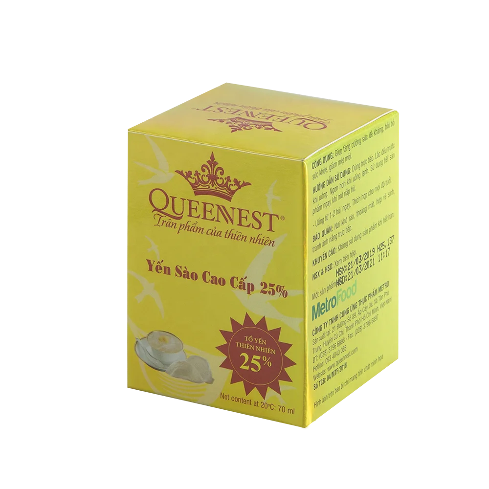 QUEENNEST, подлинное высококачественное Птичье гнездо 25% (банка 70 мл) из Вьетнама
