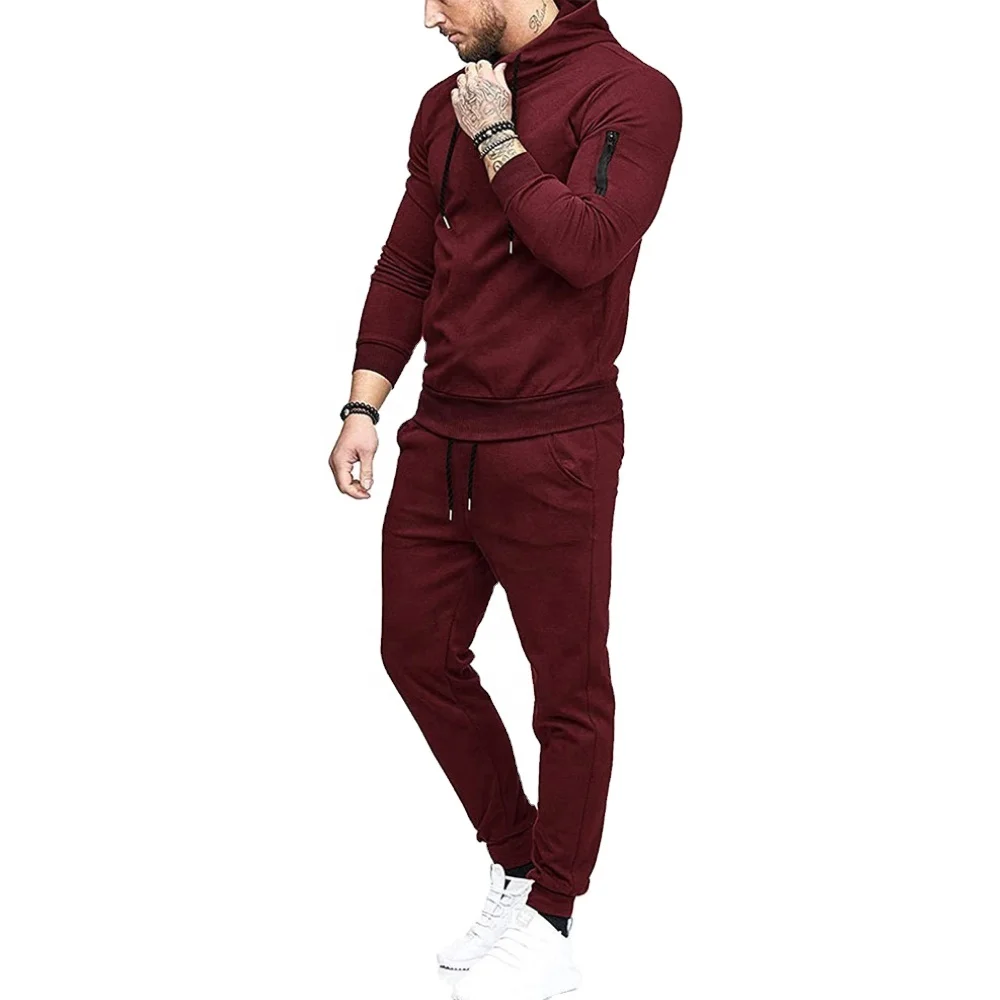 2024  Unisex Pullover Tracksuit with Hood Best Quality Zip Bicep Sweat Suits Wholesale Cheap Plain with Private Label