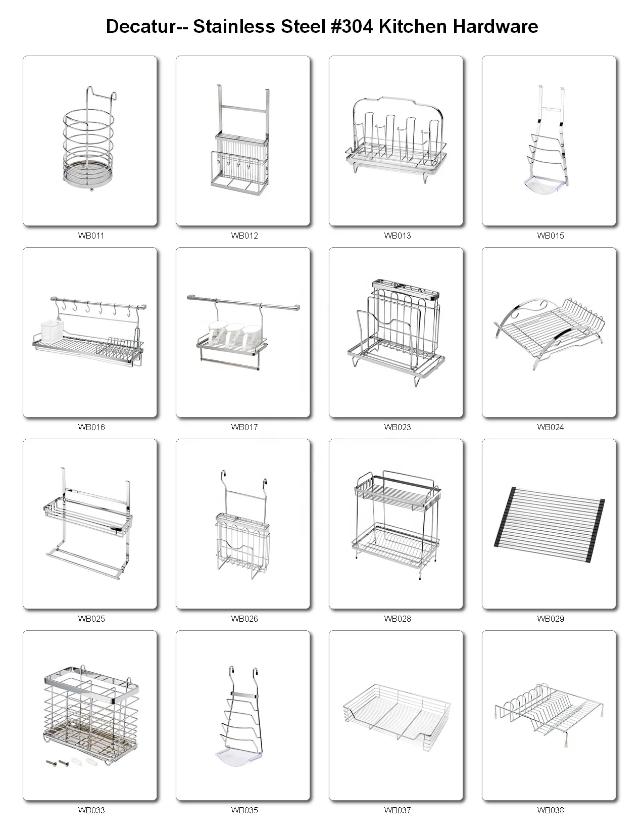 Metal Chrome Plated hanging kitchen holder rack with Spice Rack