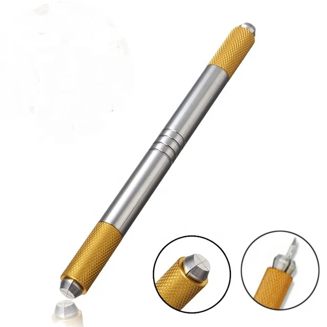 MICRO BLADE PEN HOLDER STAINLESS STEEL DOUBLE TWIN HEAD FOR SHADING BLADES OR NORMAL BLADES