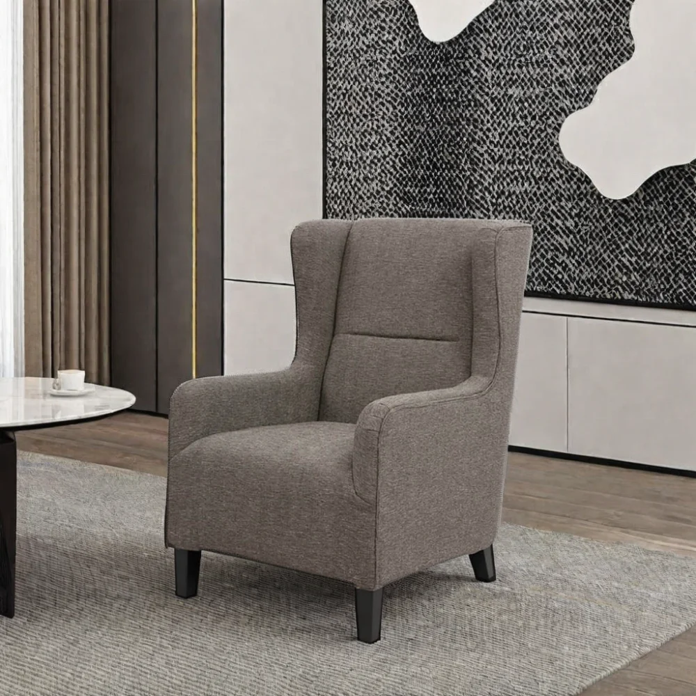 Solid Wood Upholstered Armchair Comfortable Vintage Dining Chair for Outdoor Bedroom Hotel Furniture