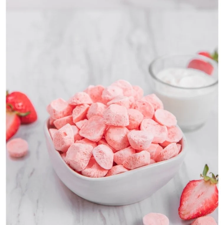 Freeze Dried Yogurt Strawberry Cube Product Of Thailand High Standard Products Made From Fresh Strawberries High Quality Yogurt