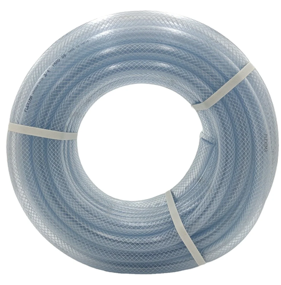 
 0.75b дюйма ПВХ гибкий желтый и черный 2-слойный Плетеный садовый шланг для строительства  