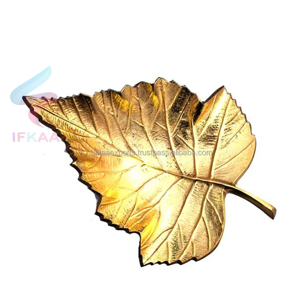 Metal Leaf Designer Serving Tableware Bowl Gold Dishes Salad Bowl Tableware Dinnerware Food Contact Safe Home Hotel Restaurant