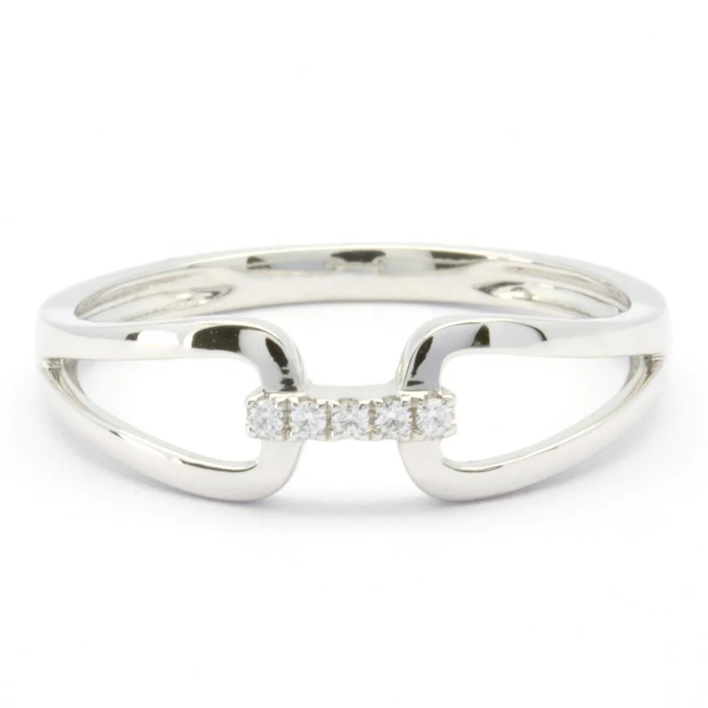 Avenda Latest Design Fashion Pure 18K 14K 9K Gold Ring Diamond Women White Gold Geometric Rings