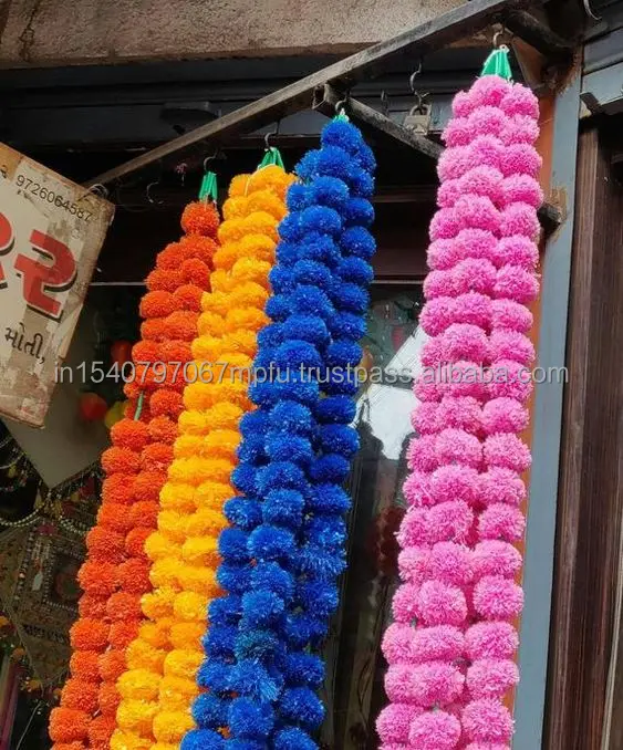 Hot Sale Handmade Marigold Garland Indian Flower String Flower Garlands for Indian Weddings Decoration Party Decoration