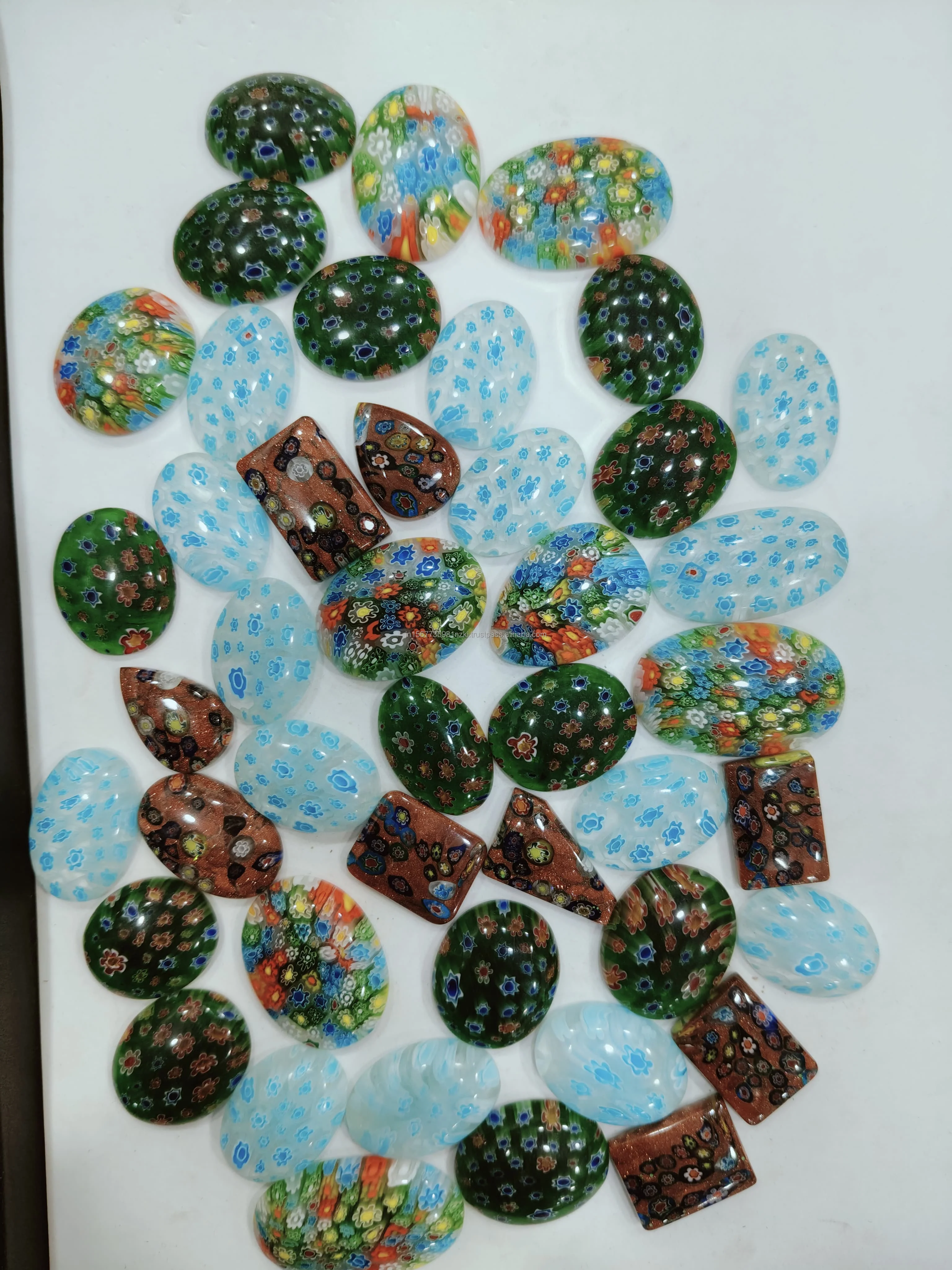 Colorful Jewelry Handicraft Glass for Shape and Size Millefiori Glass Cabochon Accessories Hand Made Making Loose Gemstone