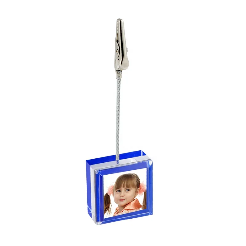 Promotional Cube Wire Square Shape Card Holder Note Clip