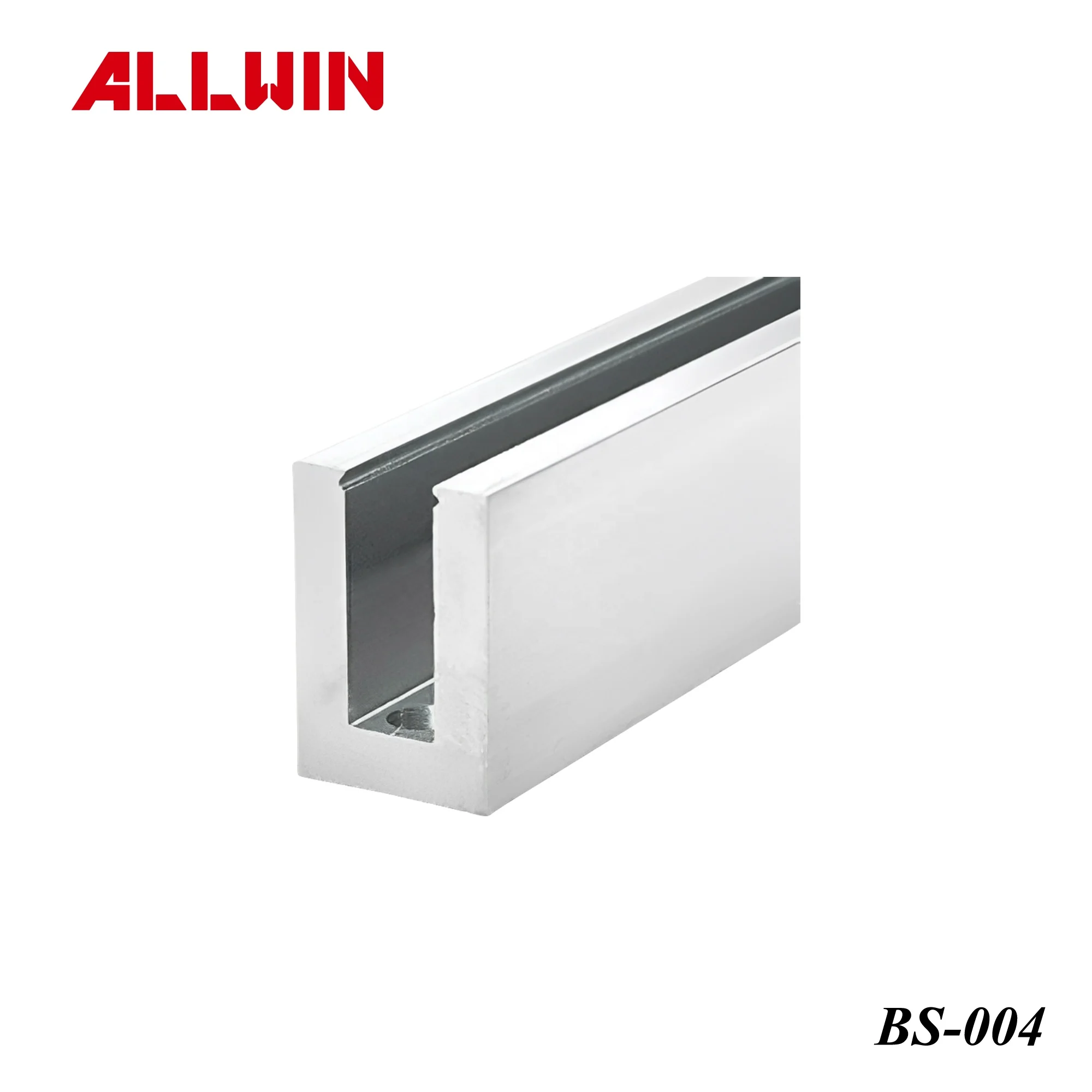 Modern Design Tempered Glass & Stainless Steel U Profile Channel for Hotel Use