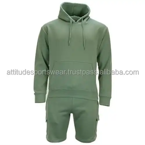 2024 Men High Quality Hoodie Set With Drawstring Ribbed Cuff For Men  Custom Logo #D