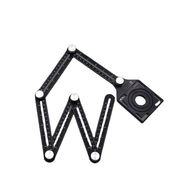 CROWNMAN Measuring Tools Aluminum Alloy six-fold ruler Multiple Angle Ruler Ceramic opening locator Tile Hole locator