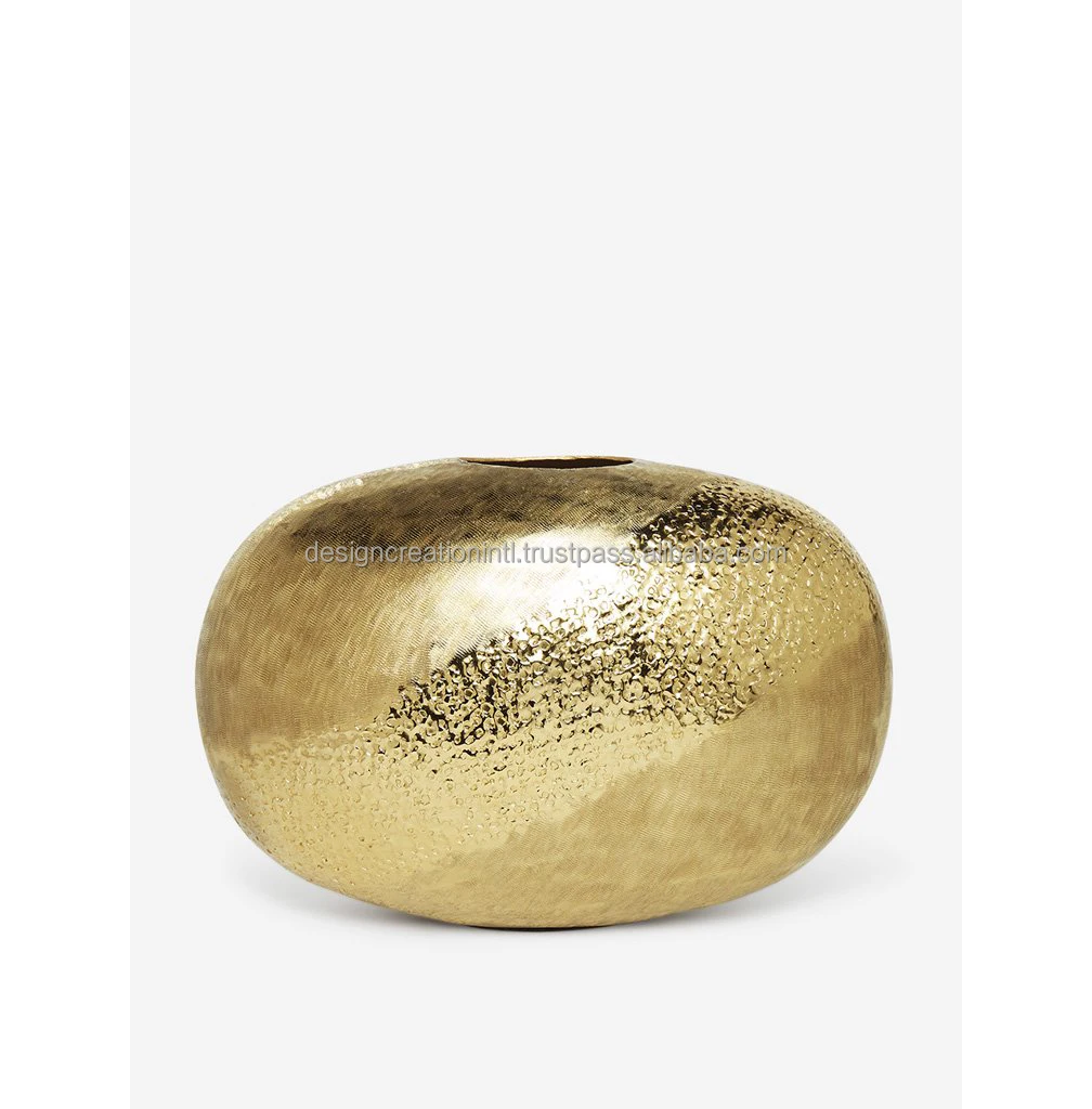 Modern Gold Plated Texture Metal Vase for Home Decoration Home Decor Flower Vase for Home Interior Decoration