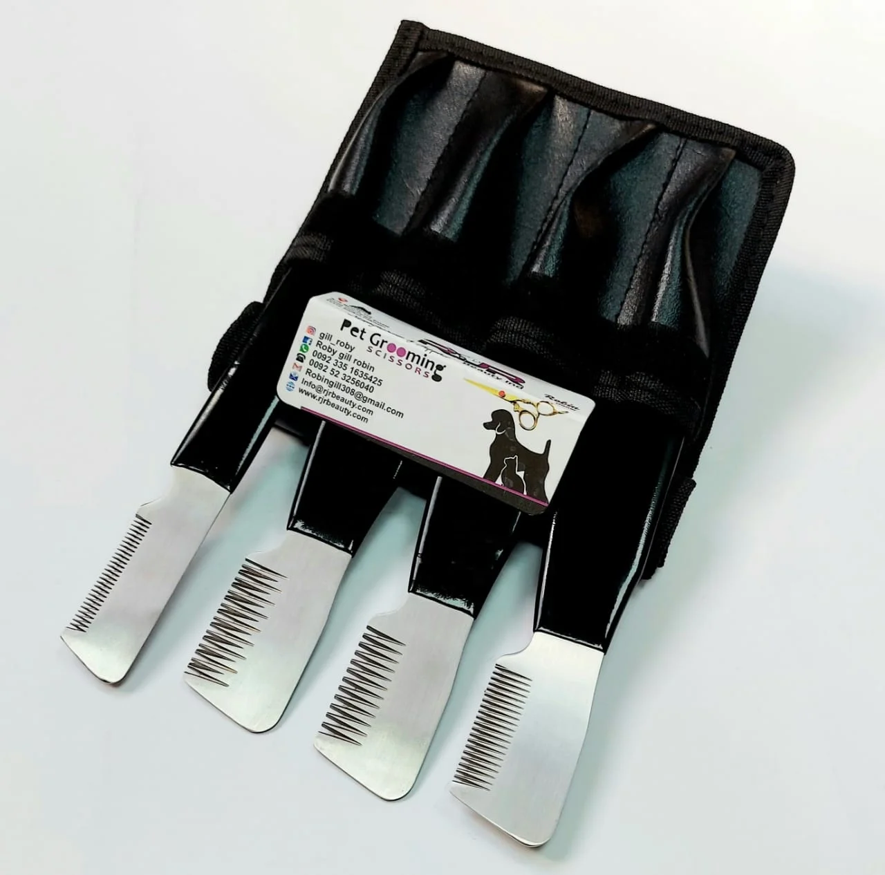 Rgill Scissors High Quality Stainless Steel With Grip Handle Stripping Knives for Terriers Carding knife Pet combs