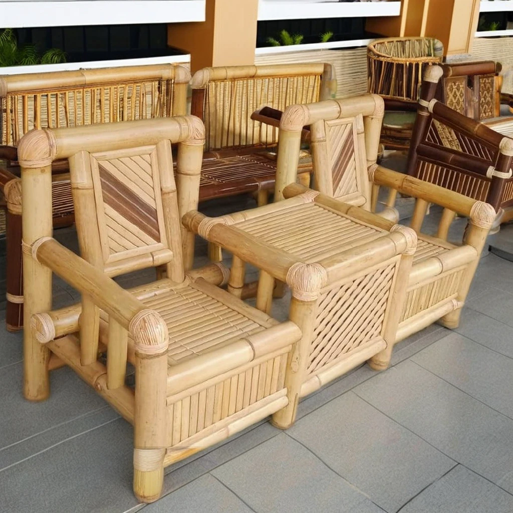 Высококачественный индонезийский бамбуковый Набор для стола и стула традиционный дизайн дома кухни использования в отеле на открытом