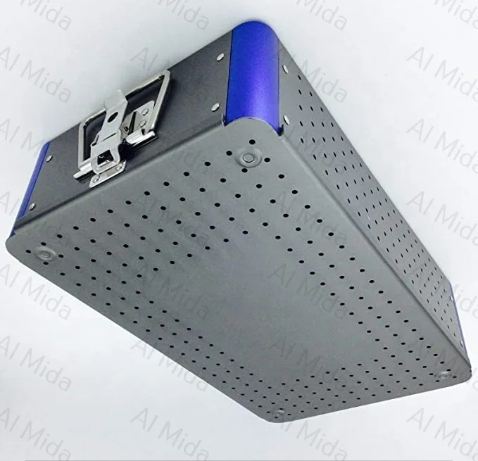 Aluminium Alloy Sterilization Tray case with Silicone mat Surgical Instrument By Al Mida