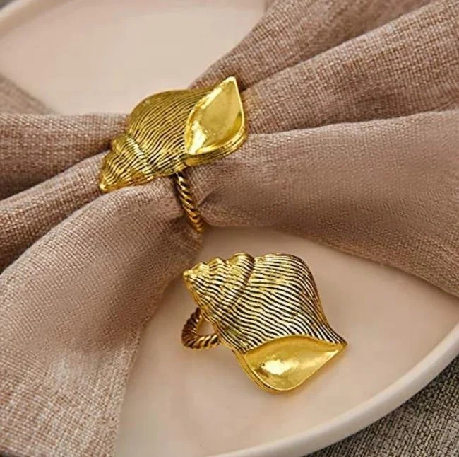 Набор из 4 колец для салфеток в стиле кораллового цвета с металлической оболочкой идеально подходит подарка