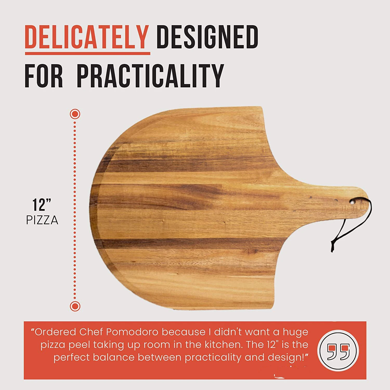 Customize Acacia Wood Pizza Board Acacia Pizza Peel with Handle Bread and Crackers Platter for Serving and Minor Food Prepare