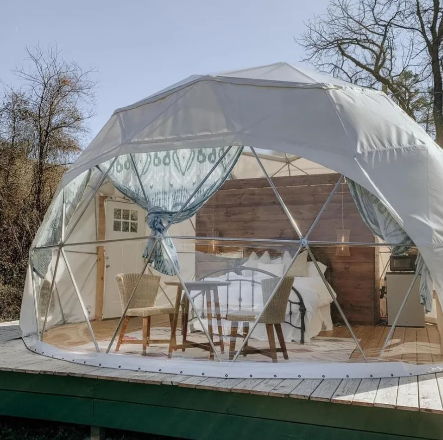 Outdoor Windproof Custom Igloo Tent Geodesic Dome Kit Houses With Bathroom