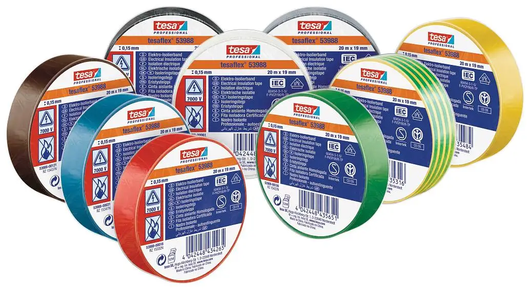 Premium Quality Tesa Professional 53988 Soft PVC Insulation Tape highly flexible and provides great adhesive strength.