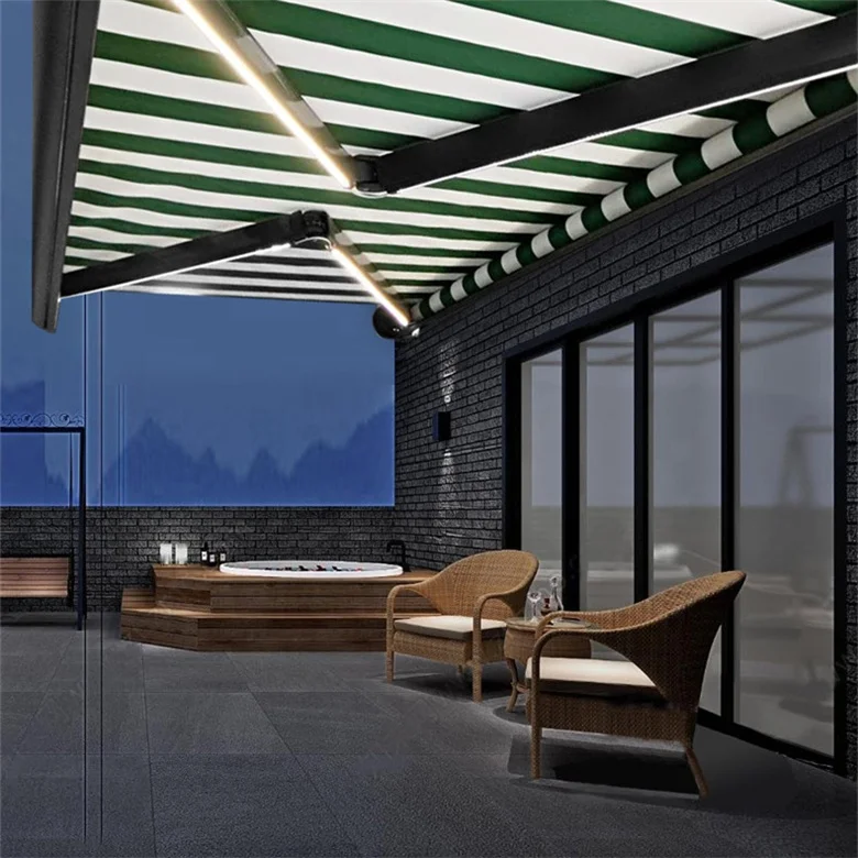 Electrical Outdoor Sunshade Awning Covers Electric Full Cassette Awning Aluminum Pergola Roof Rack Side Awning