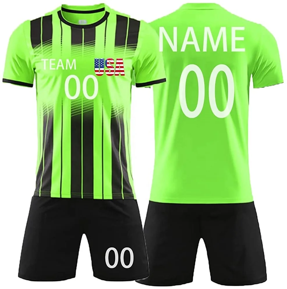 High Quality Men Soccer Wear Soccer Uniforms Customized Team Name Custom Designs Sublimated Transfer Technology Sportswear 300