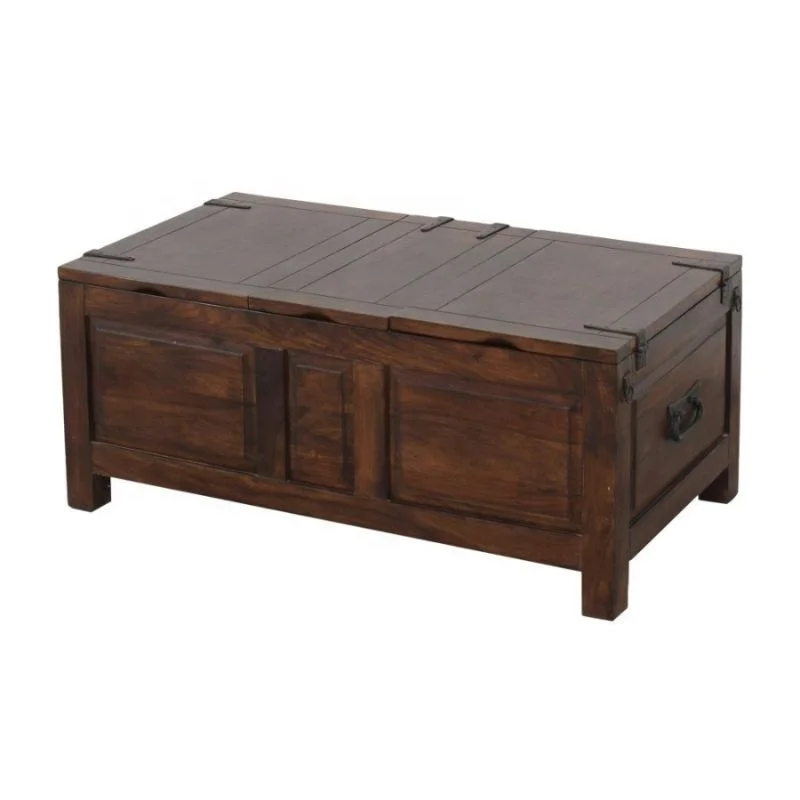 Teak Wood Coffee with Storage Tea Table Lift Top Trunk Coffee Table with Tray for Modern Minimalist Living Room Home Furniture
