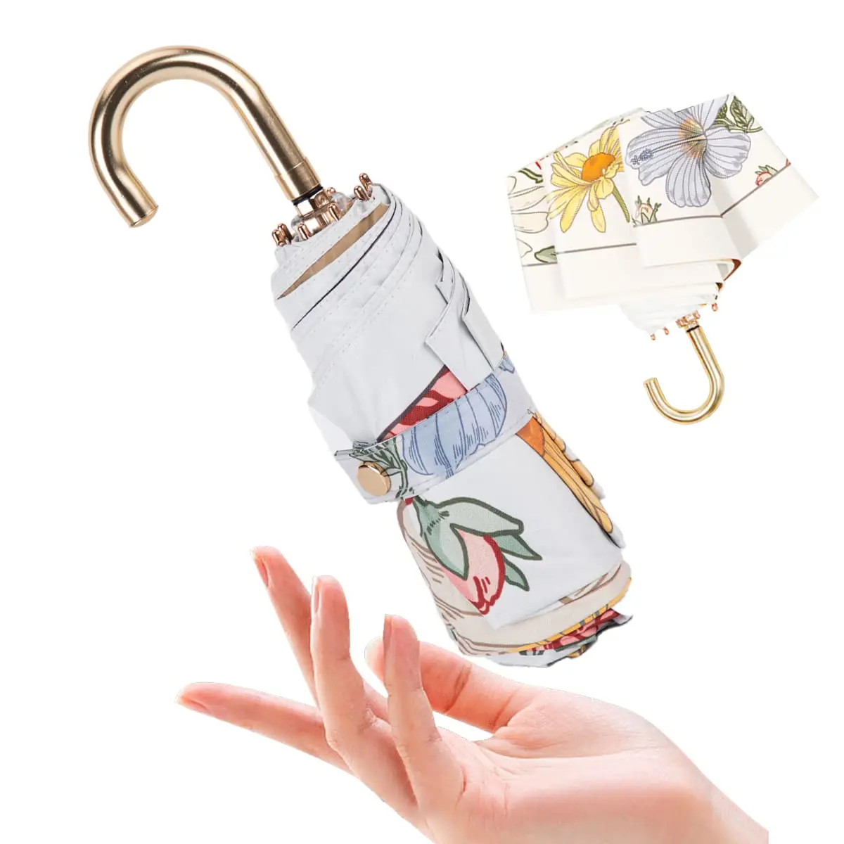 Customized Women Travel Modern Curved Hook Design Manual Control Umbrella Pongee Sun Rain parasol aluminum lady sun umbrella