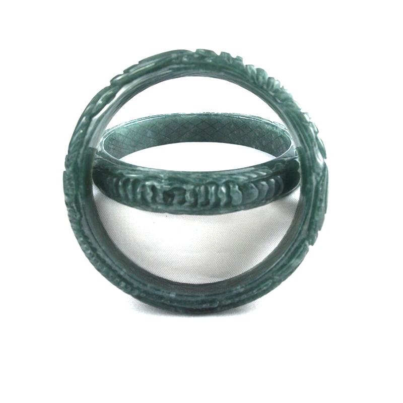 Natural High Quality Carved Jade Bangles Real Women Emerald Jade Bracelets Bangle Charm Bangles Adult