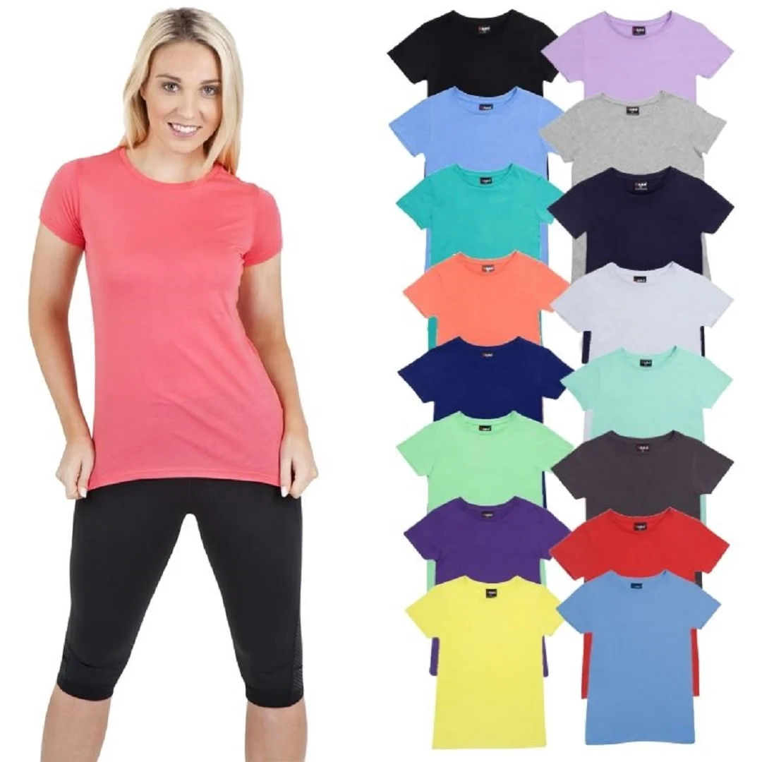 Custom Printing Factory Blank Tee-Shirt Super Soft Women Tee Shirt Made in Bangladesh with Good Quality Fabric Enzyme & Silicon