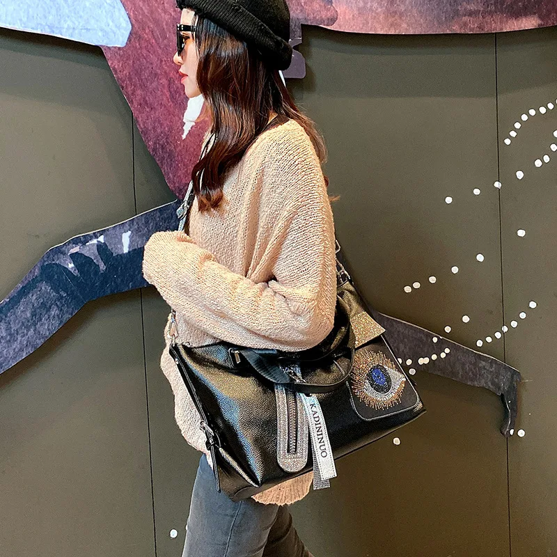 Fashion Shoulder Straps Crossbody Bag Grand Sac A Main Women Blue Evil Eye Hand Bags