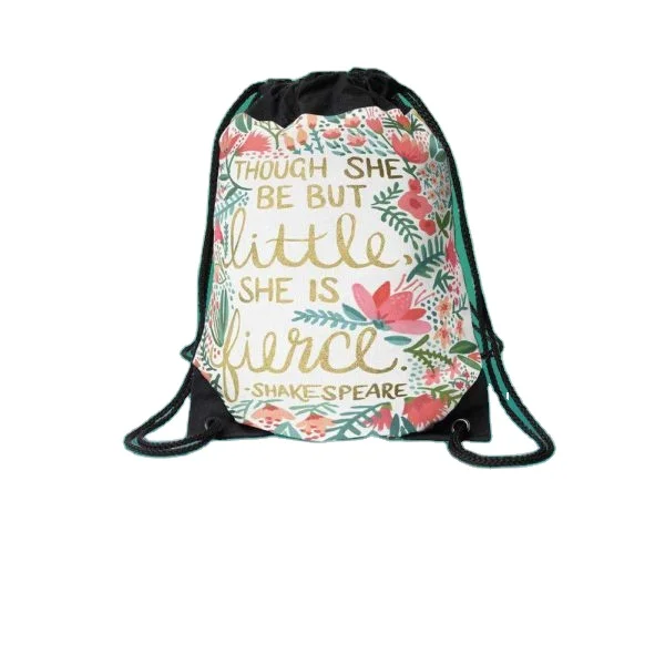 Wholesale Promotional Polyester Nylon Drawstring 30cm Shop And Backpack Customized Draw String Bags